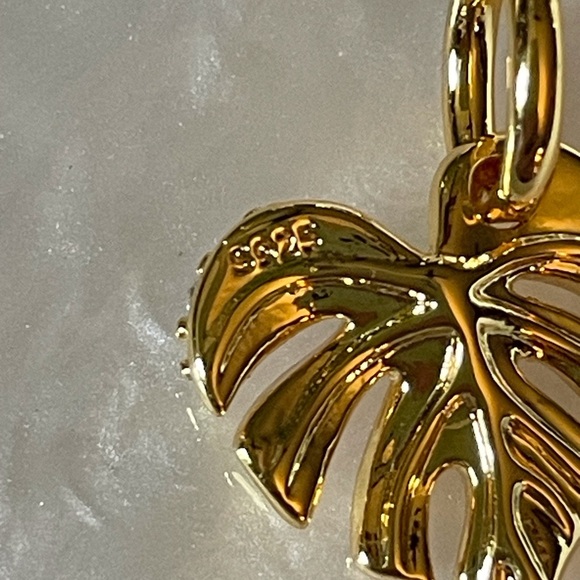 Charm for Pandora Bracelet Palm Tree Leaf Gold with Rhinestones - Picture 5 of 7